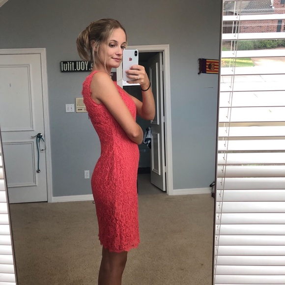 Adrianna Papell Lacy Pink Dress - Picture 2 of 5